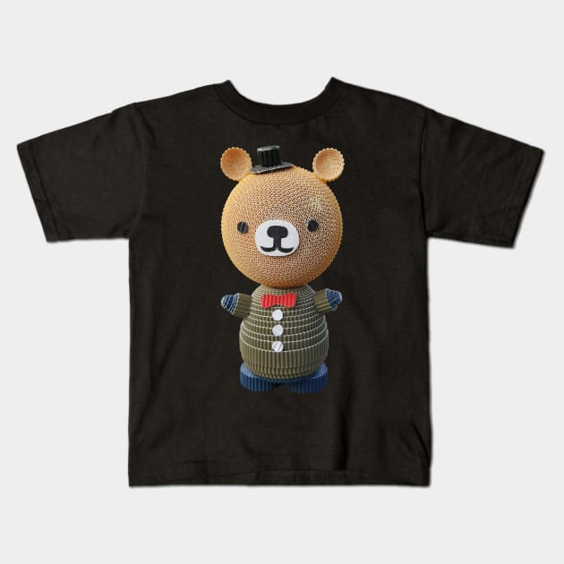 The working bear Kids T-Shirt by Crazy_Paper_Fashion